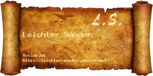 Leichter Sándor névjegykártya